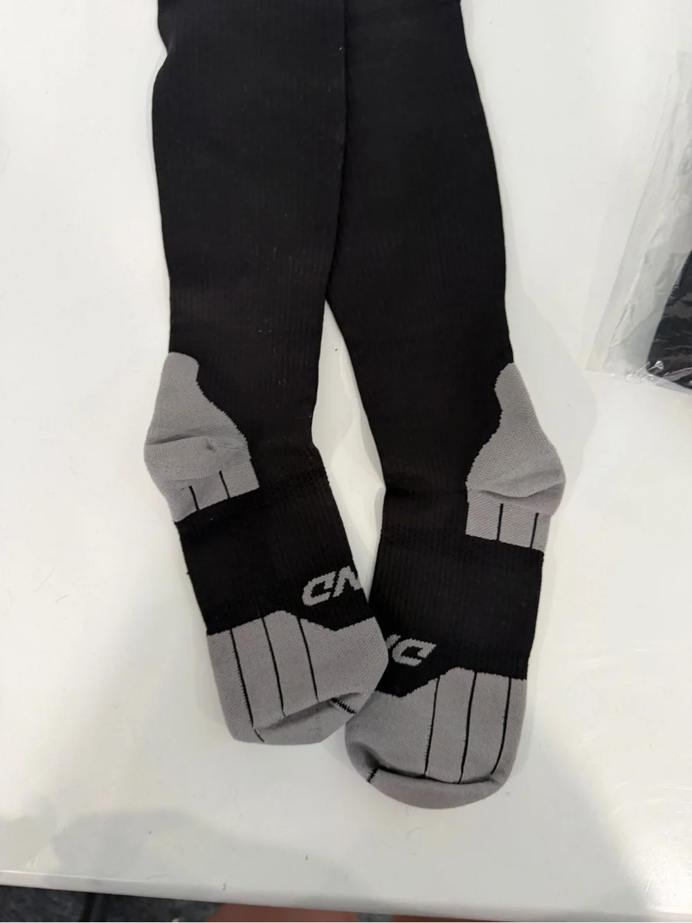 DFND Hybrid AX/RX Black Compression Athletic Socks with Gray Heel & Toe- 2 pairs